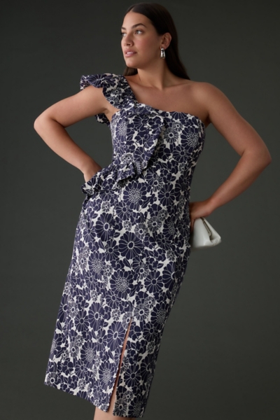 Ruffle One-Shoulder Slim Dress | Nuuly
