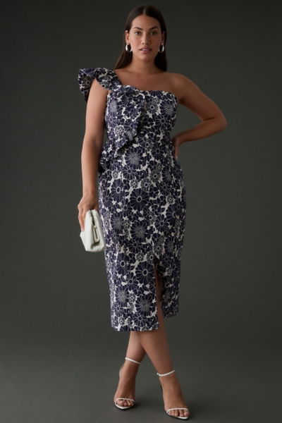 Ruffle One-Shoulder Slim Dress | Nuuly