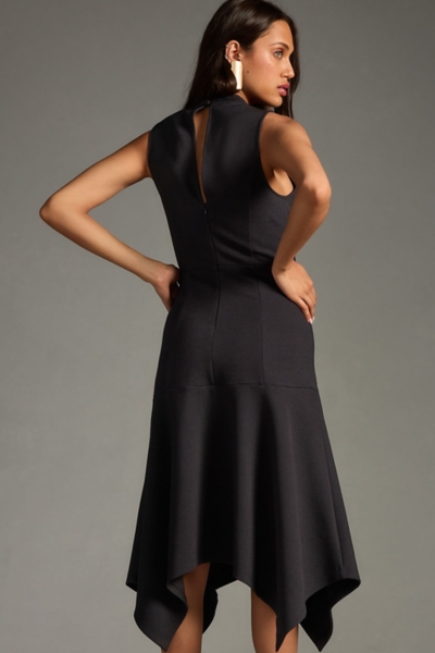 green emerald velvet dress London Times Women's Mock Neck Long-Sleeve Dress - Black main image 0