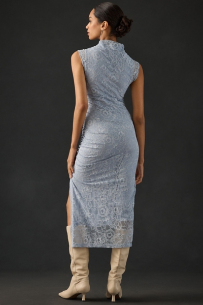 The Maya Ruched Cowl-Neck Dress: Lace Edition | Nuuly