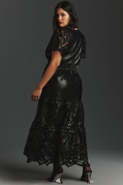 The Somerset Maxi Dress: Faux Leather Embroidered | Nuuly