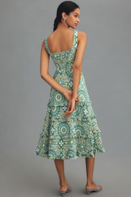 Sleeveless Ruffled A-Line Midi Dress | Nuuly
