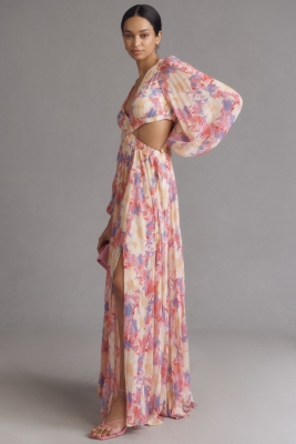 Revery Long-Sleeve Cutout Maxi Dress
