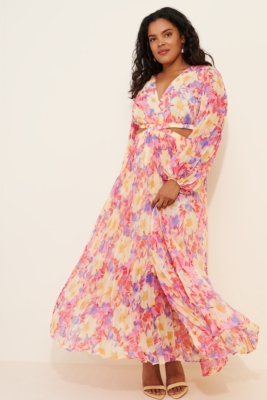 Revery Long-Sleeve Cutout Maxi Dress