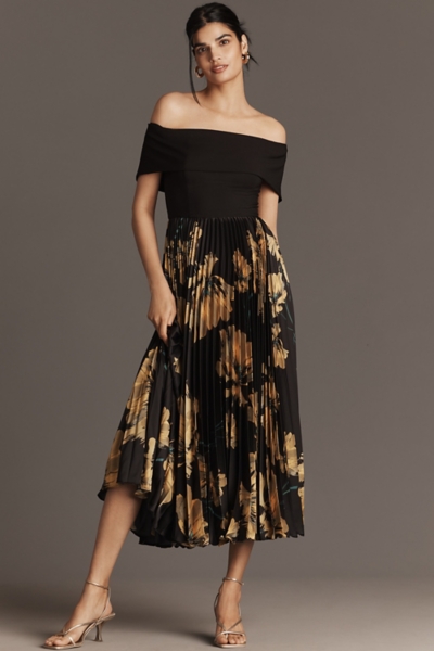 Off-The-Shoulder Twofer Midi Dress | Nuuly