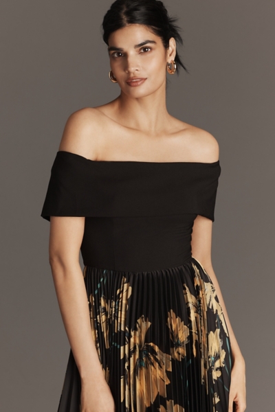 Off-The-Shoulder Twofer Midi Dress | Nuuly