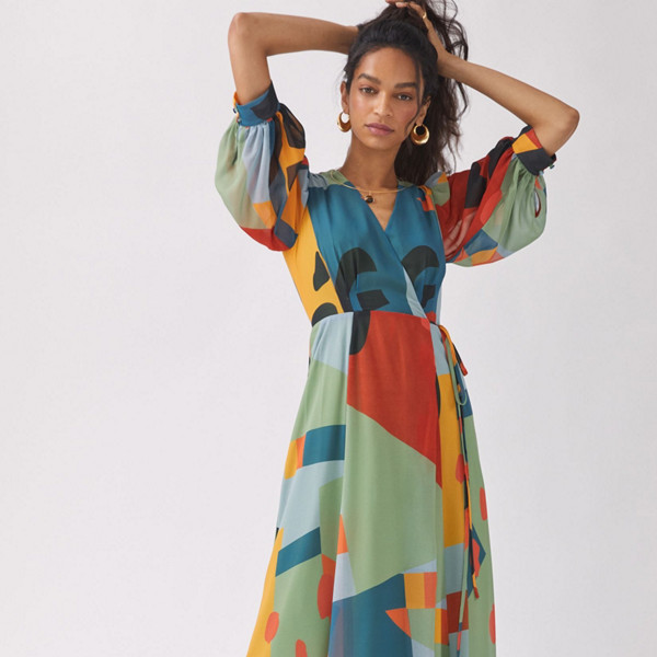 Geo Wrap Maxi Dress | Nuuly Rent