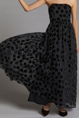 Velvet Polka Dot Maxi Dress | Nuuly