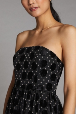 ★Cest Moidew★ Cest_Mesh polka dot velvet dress Ezza Velvet Polka Dot Tie Strap Maxi Dress | Parallel