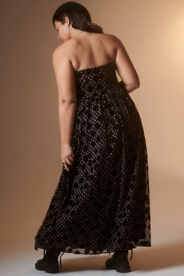 ★Cest Moidew★ Cest_Mesh polka dot velvet dress Velvet Polka Dot Maxi Dress | Nuuly