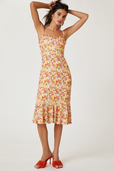 hutch floral slim midi dress Bare Slim Midi Dress