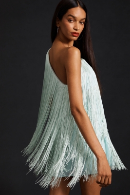 One shoulder tassel dress best sale