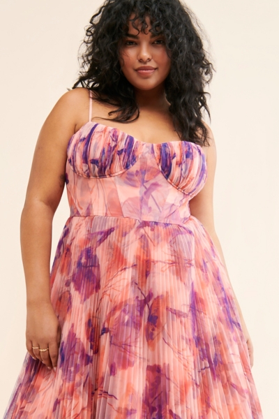 hutch pleated tulle sweetheart dress Hutch Amara Sweetheart Pleated Tulle Maxi Dress