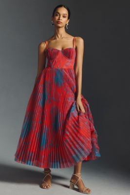 Pleated Tulle Sweetheart Dress