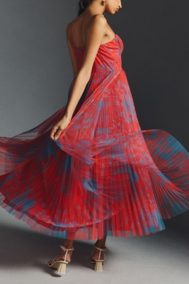 Pleated Tulle Sweetheart Dress
