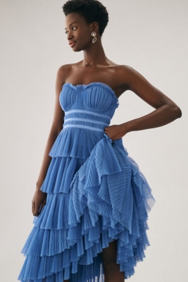 Strapless Tiered Tulle Dress | Nuuly