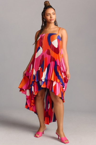 topshop pleat tiered midaxi dress Topshop - Satin High Neck Pleated Dropped Waist Maxi Dress - Women - Polyester