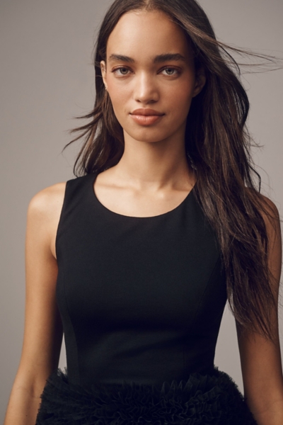 hutch twofer satin tulle mini dress Twofer Satin Tulle Mini Dress