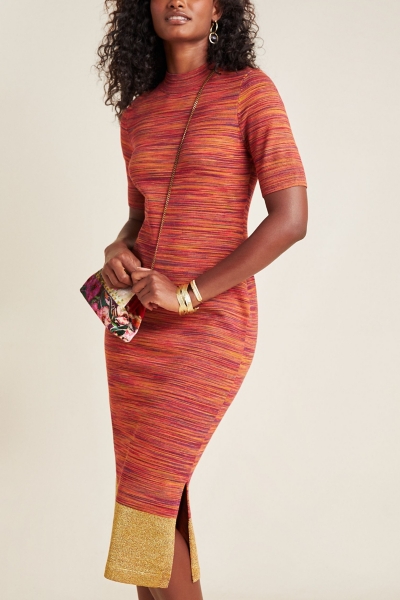 Lindy Mock Neck Knit Midi Dress | Nuuly