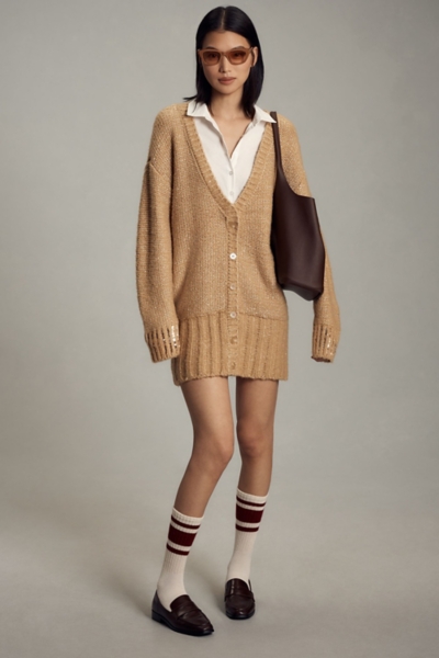 Layered Sparkle Cardigan Sweater Mini Dress | Nuuly