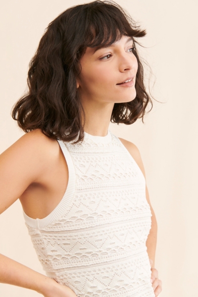 cream rib knit dress TONYY CREAMY SAND RIBBED KNIT DRESS main image 0