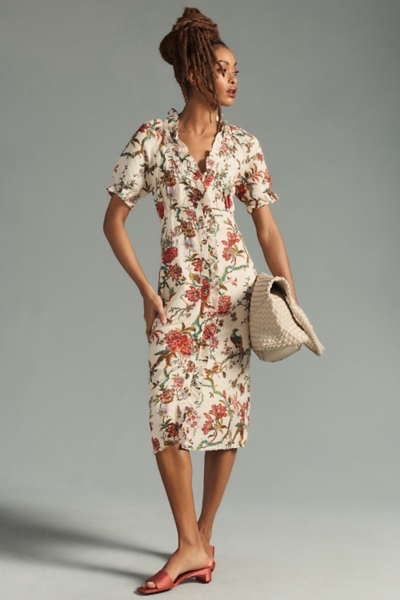 Floral Ruffle Shirt Dress | Nuuly