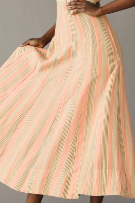 Square-Neck Tie-Back A-Line Dress