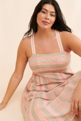 Square-Neck Tie-Back A-Line Dress