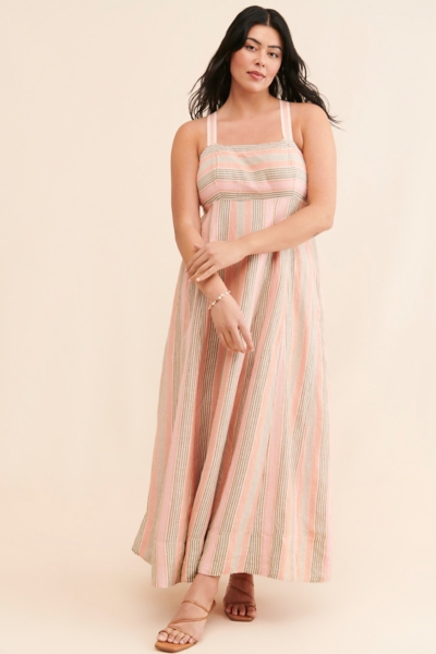 Square-Neck Tie-Back A-Line Dress | Nuuly