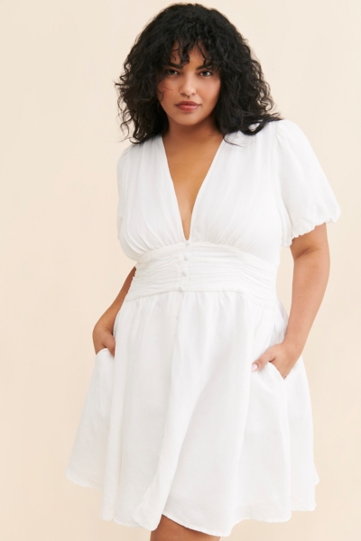 The Katerina Button-Front Mini Dress | Nuuly