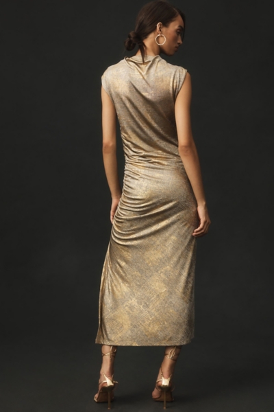 The Maya Ruched Cowl-Neck Dress: Shine Edition | Nuuly