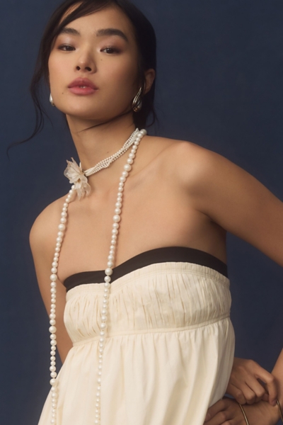 Strapless Pintuck Open-Back Dress | Nuuly