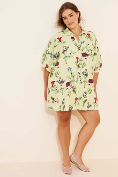 knee length dresses for ladies Hand-Embroidered Linen Maxi Trapeze Dress Morela