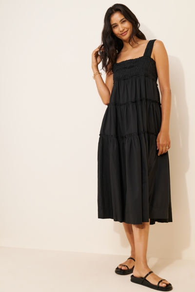 knee length dresses for ladies Ruby Tiered Maxi Dress in bazaar blue