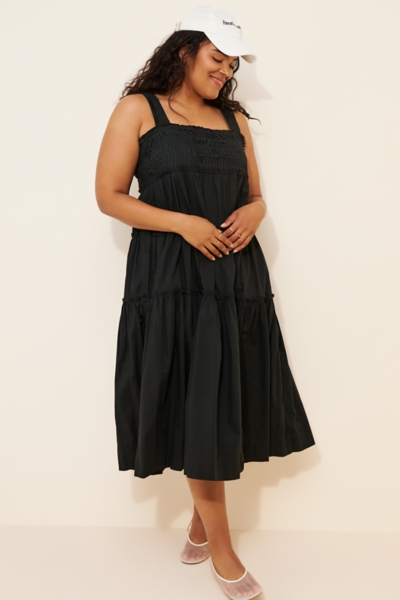 The Helena Square-Neck Tiered Midi Dress: Smocked | Nuuly