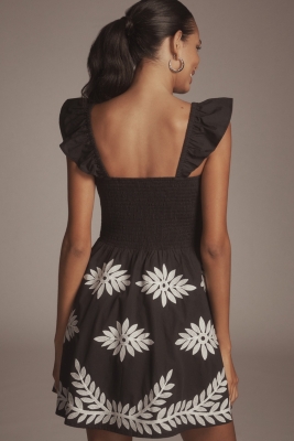 ★SINCETHEN★ SQUARE NECK EMBROIDERED MINI DRESS Square-neck embroidered mini dress – SINCETHEN