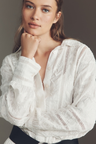 Embroidered Mini Shirt Dress | Nuuly