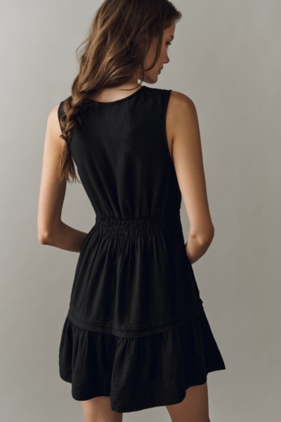 by anthropologie sleeveless ruffled a-line mini dress Somerset Linen Shirt dress