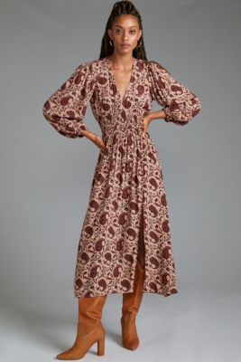 Paisley Puff-Sleeved Maxi Dress | Nuuly