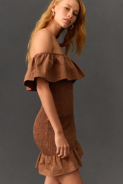 Off-The-Shoulder Smocked Mini Dress | Nuuly