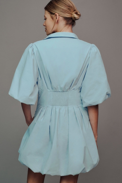 maeve belted bubble hem mini shirt dress Maeve Anthropologie long sleeve Collared Belted Bubble Hem mini dress green  NEW