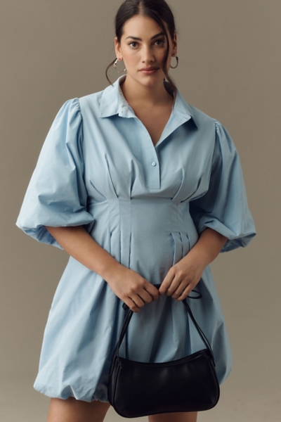 maeve collared bubble hem mini dress Maeve Collared Bubble-Hem Mini Dress