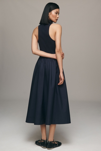 green emerald velvet dress Rain Midi Dress-Dark Navy 0 main image 0