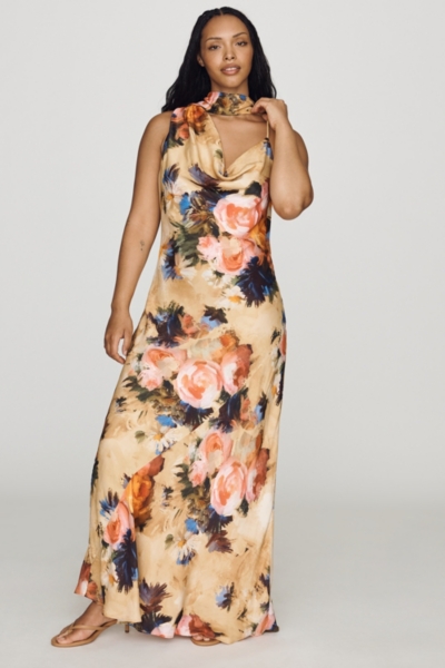 Mindy Asymmetrical Cowl Neck Dress | Nuuly