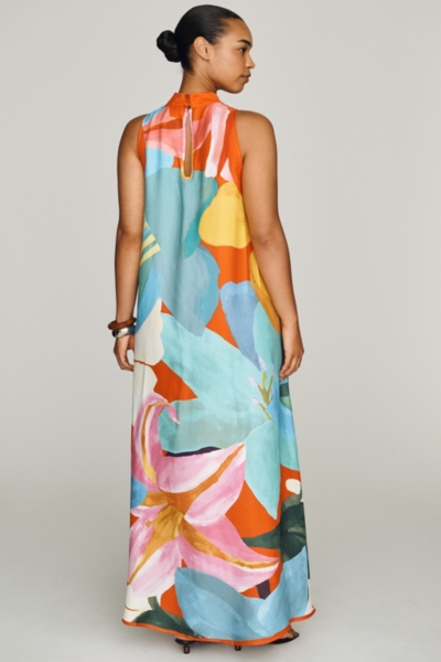 Printed Halter Maxi Dress