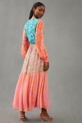 Colorblock maxi dress deals