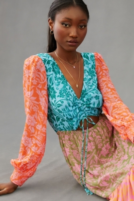 Colorblock Printed Maxi Dress