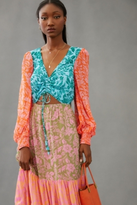 Colorblock Printed Maxi Dress