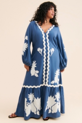 Flounce Embroidered Maxi Dress Nuuly