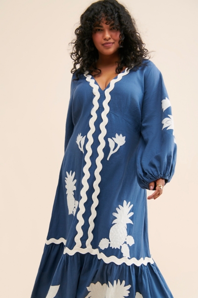 Flounce Embroidered Maxi Dress | Nuuly